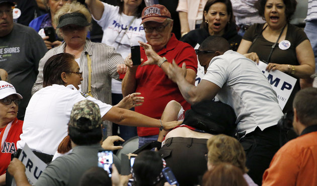 Donald Trump Protester Punched, Kicked At Tucson Rally