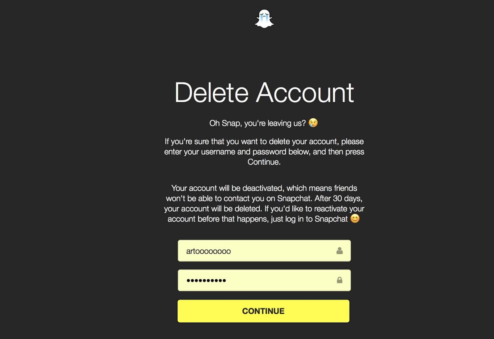 How to Delete a Snapchat Account : Permanently Delete Snapchat Account