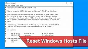 Completely Reset Your Hosts File