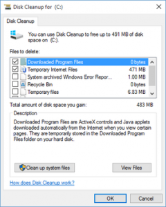 Use Disk Cleanup Function