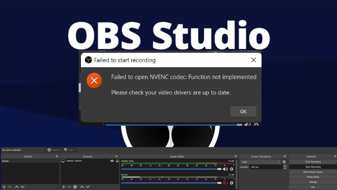 How to Troubleshoot and Fix the OBS NVENC Error in OBS Studio