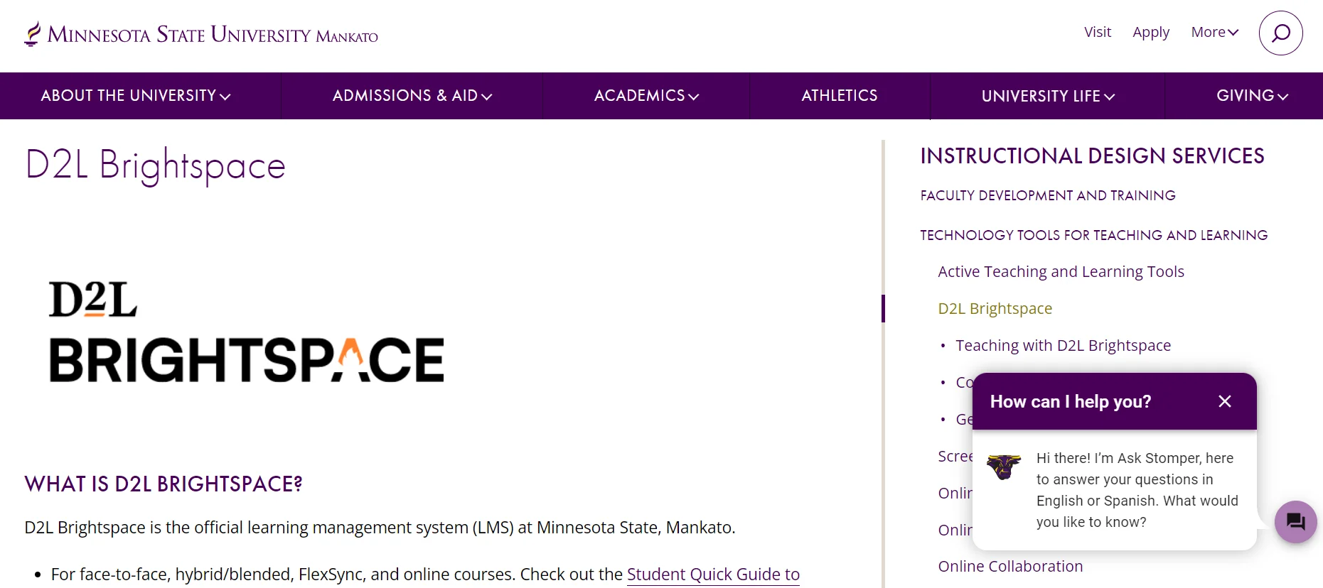 Key Features of D2L MNSU
