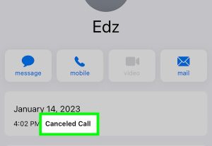 Is a Canceled Call Showing in the System as a Missed Call?