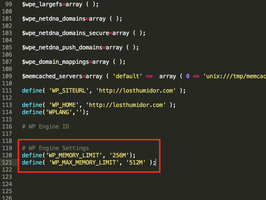 define( 'WP_MEMORY_LIMIT', '256M' );