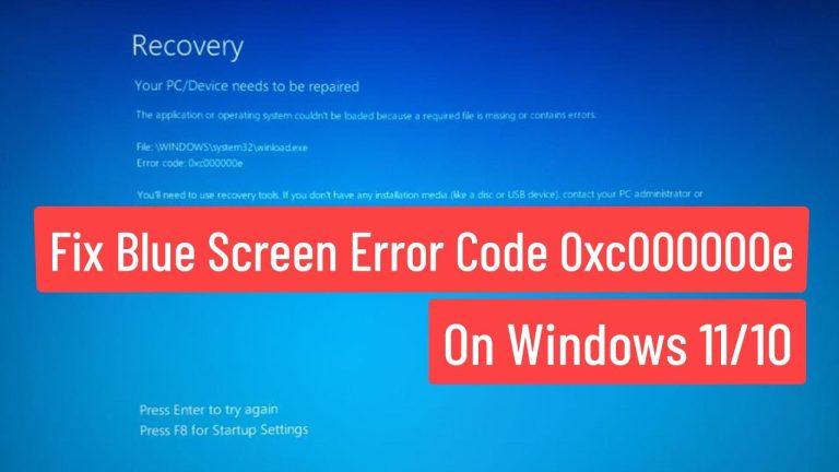 Error code 0xc000000e Your PC Needs to be Repaired Windows 11