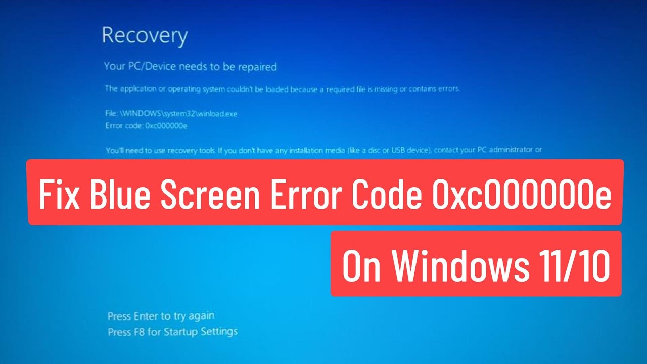 How to Fix the error message the 0xc000000e on Windows 11  ---completed