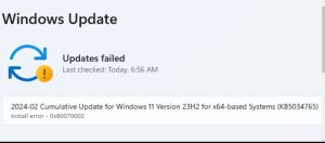 How do I fix Windows 11 update install error 